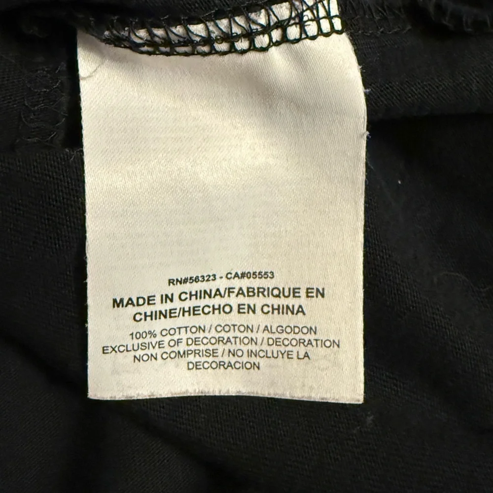 Nike Black Cropped Tee with White Logo Women's Size Large 100% Cotton Activewear